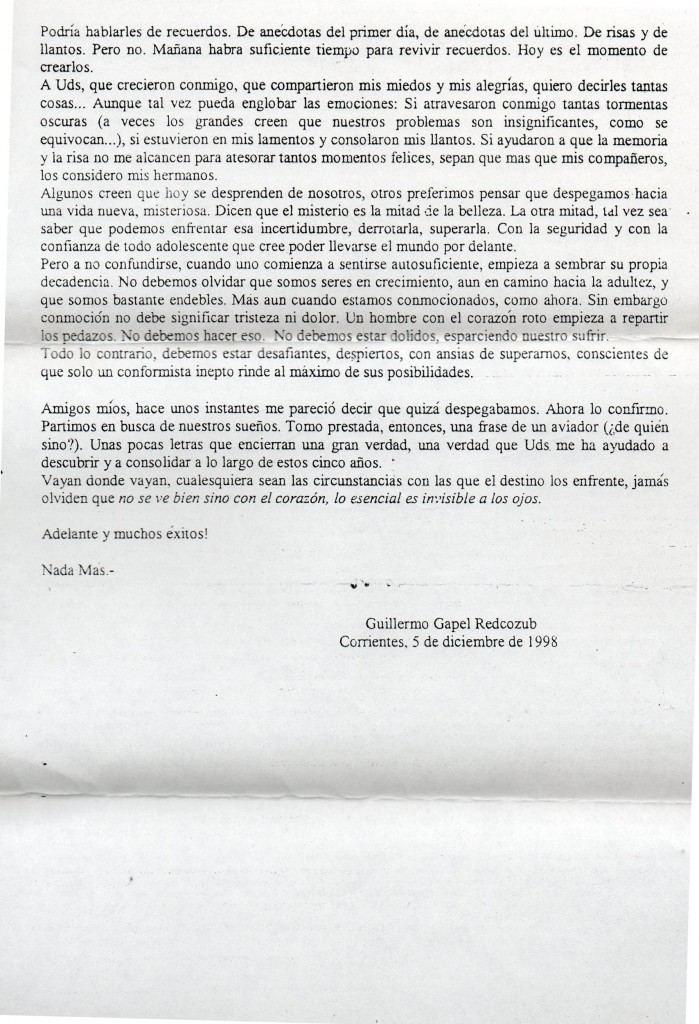 Discurso de Despedida de Promocion - Hoja 2