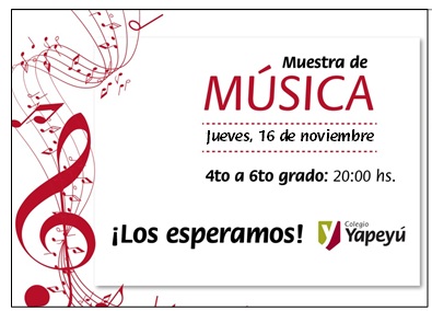 Invitación: Muestra de Música de Primaria