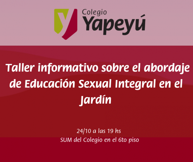Invitación al taller informativo sobre el abordaje de Educación Sexual Integral en el Jardín