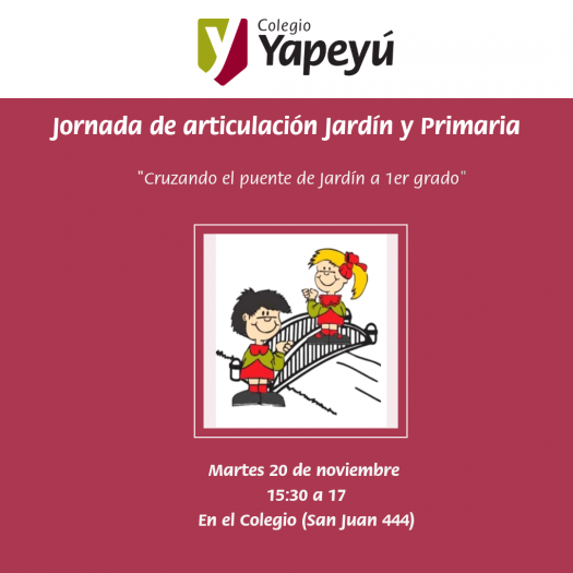 Invitamos a una jornada de articulación entre Jardín y Primaria