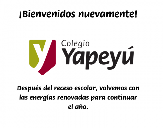¡Retomamos las clases con las energías renovadas!