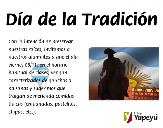 ¡El viernes 8 de noviembre Jardín y Primaria honrarán nuestras tradiciones!