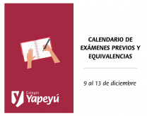 Para descargar: calendario de exámenes previos y equivalencias