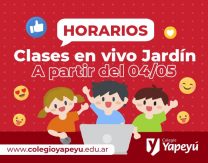 Nuevos horarios de clases en vivo del Jardín
