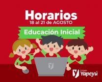 Horarios del Jardín: 17 al 21 de agosto