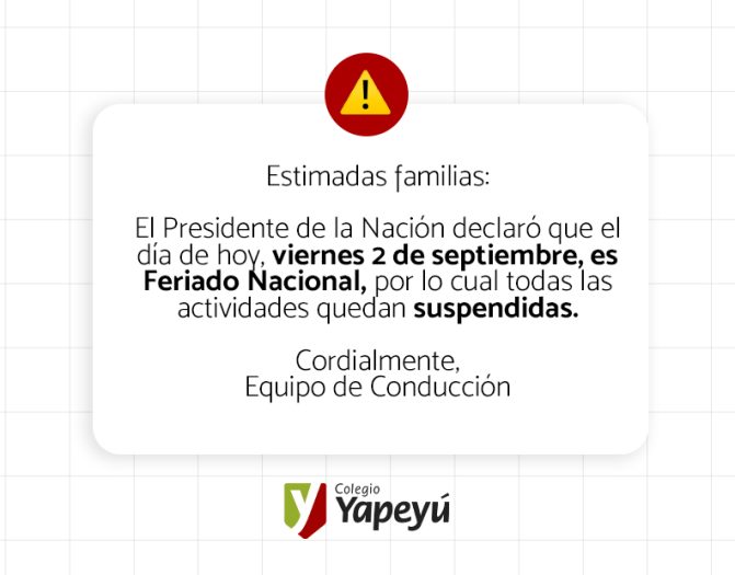 Actividades suspendidas viernes 02/09